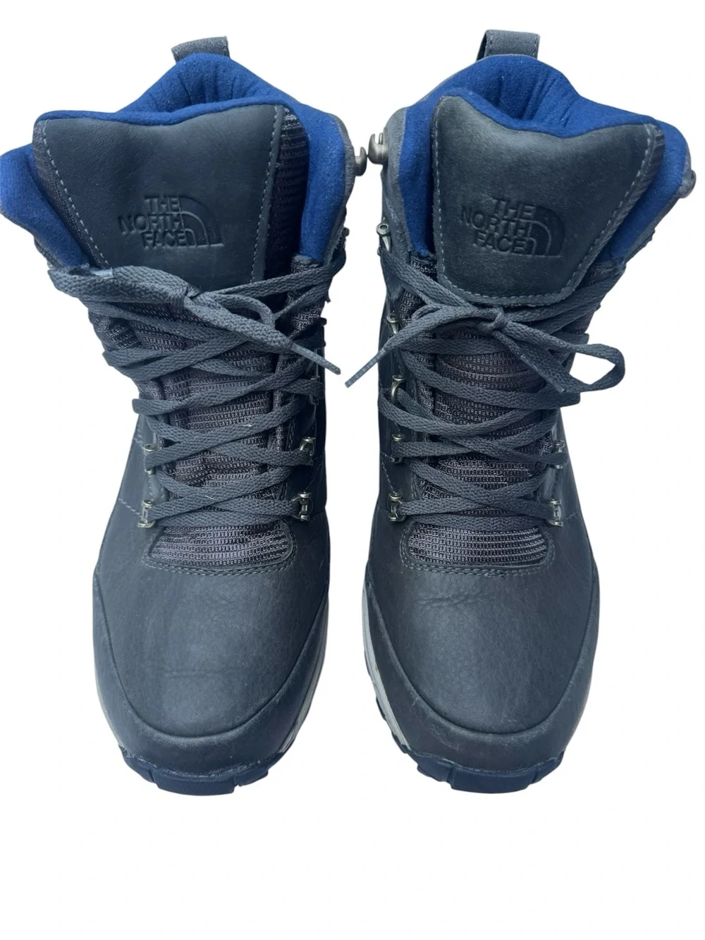 The North Face New Men's Chilkat Leather Hiking Boot Black/Blue Size 8.5